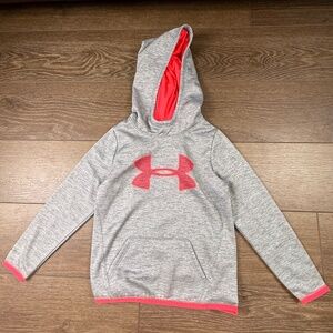 Under Armour Storm Girls Coldgear Heathered Gray Hooded Sweatshirt YSM School